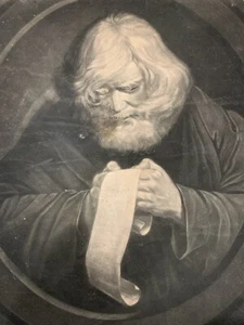 1777 Old Man with A Scroll - Robert Sayer Pub London Mezzotint Original - 1099 - Imagen 1 de 12