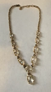 Bellissima collana con strass ovali trasparenti Swarovski 18" R#16 - Foto 1 di 7