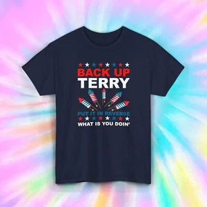Back Up Frottee T-Shirt | Lustiges Feuerwerk Tee | 4. Juli Humor Shirt - Bild 1 von 4