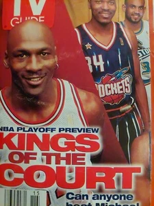 TV Guide April 1997 NBA Playoff Preview Michael Jordan Bulls Lakers Heat Knicks - Imagen 1 de 2