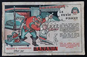 Rare Buvard BANANIA Le Petit Poucet illustrateur Baille Hache blotter 3 - Afbeelding 1 van 2
