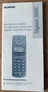 Siemens Gigaset 2000C / 2000 C Kurz -Bedienungsanleitung / Gebrauchsanweisung - Zdjęcie 1 z 3