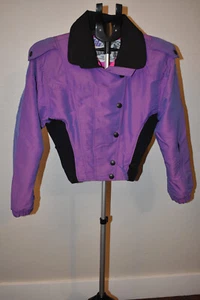 Vintage Nils Women's Ski Jacket. Size 6. Made In USA. Purple Black - Picture 1 of 5
