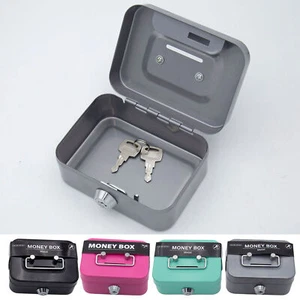 Lockable Cash Box Deposit Slot Petty cash Money Box Safe with 2 keys Portable - Picture 1 of 15