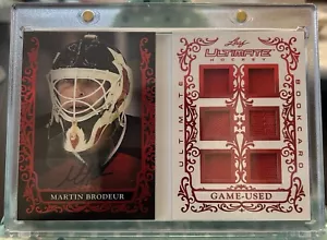 Martin Brodeur 2023 Hoja Ultimate Hockey 4/5 Libro Tarjeta Autógrafo Reliquias Diablos - Imagen 1 de 6