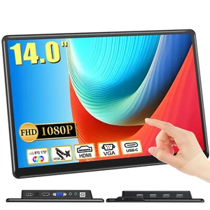 UPERFECT 14" Portable Monitor 1920x1080 Touchscreen Monitor Second Screen for PC - Picture 1 of 10