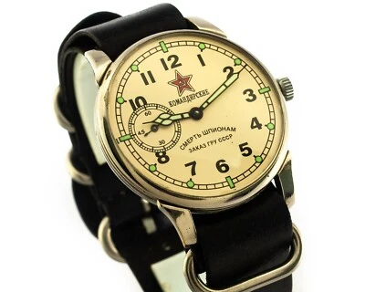 Relojes de pulsera grandes mecánicos para hombre reloj grande regulador ruso comandante Foto 1 de 4