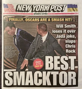 WILL SMITH ABOFETEA A CHRIS ROCK AT THE OSCARS NEW YORK POST PERIÓDICO 28/03/22 👋🪨👏 - Imagen 1 de 1