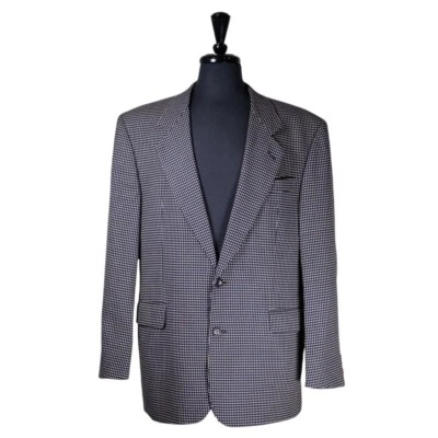 Hugo Boss Loro Piana Mens Blazer 40R Blue Beige Check Wool Sport Coat Jacket - Image 1 of 4