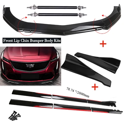Front Rear Bumper Lip Spoiler Splitter Body Kit Side Skirt For Cadillac CTS ATS Foto 1 de 4