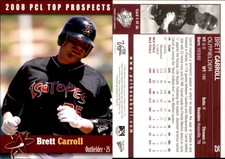 Brett Carroll 2008 MultiAd Albuquerque Isotopes #14 RC Card *AutographDen*