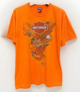 Camiseta Harley Davidson Neidengard’s Hombre Grande Naranja Doble Cara Paseo Libre - Imagen 1 de 13