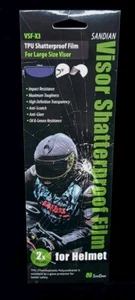 SANDIAN TPU NEW (Open Box) VISOR SHATTERPROOF FILM FOR HELMET (2 PIECES) Vsf-x3 - Picture 1 of 2