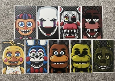 Five Nights at Freddy's FNAF 2 11"x7" Posters, Set of 9, Still in plastic - Image 1 of 4