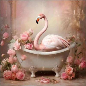 Flamingo azulejo salpicadero estudio baño pájaro arte cerámica mural OB-LAZ07-65 - Imagen 1 de 6