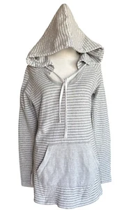 Suéter Pullover Estándar James Perse Para Mujer 3 (L) Gris Rayas con Capucha Bolsillos - Imagen 1 de 9
