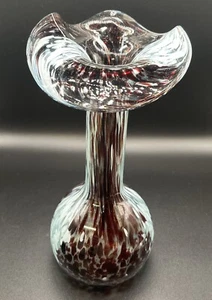 Clichy /Murano Style Vase Speckled Blue and Brown no Mark found - Picture 1 of 5