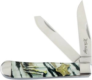Elk Ridge Gentleman's Trapper White & Black Folding Stainless Knife 42452BK - Picture 1 of 2