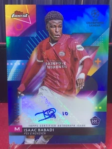 2023-24 Topps Finest UEFA Issac Babadi Blue Auto PSV #124/150 - Picture 1 of 3