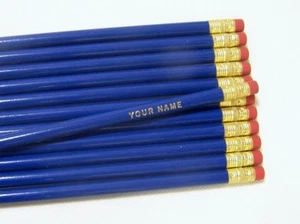 12 "Round "ROYAL BLUE" Personalized Pencils - Picture 1 of 1