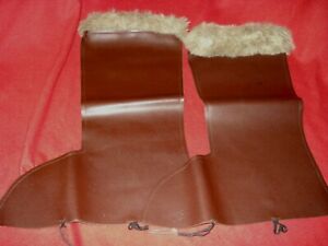 Brown Medieval Renaissance Costume Boot Sleeve Tops - Faux Leather with Fur Trim