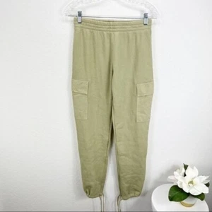 Wildfox Nikki Cargo Sweatpants Green Pockets Drawstring Lounge Elastic S Small - Picture 1 of 8