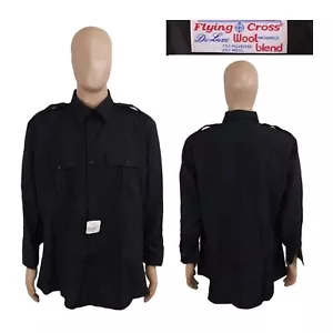 NEW Flying Cross Deluxe Wool Blend EMT Firefighter Security Zipper Shirt 18.5-34 - Picture 1 of 6