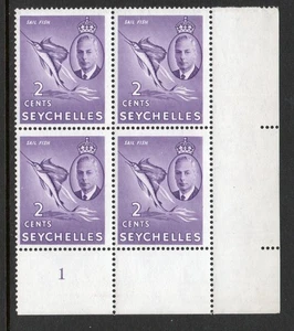 Bloque de placas Seychelles 1952 2c SG 158 Mnh. (R2453) - Imagen 1 de 2