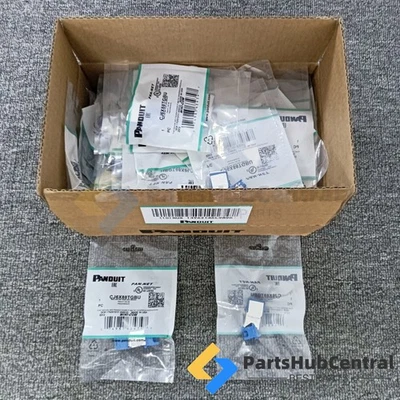 CJ6X88TGBU (BOX OF 50) For Panduit Cat6a 10 Gig Mini-Com Jack Blue Free shipping - Image 1 of 4