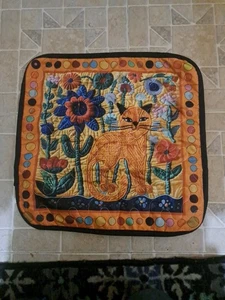 Katze gesteppte Kissenbezüge 15 x 15 - Bild 1 von 2