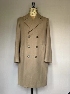 Dhobi Overcoat Men’s Size 38 Beige Pure Wool Great Coat - Picture 1 of 13