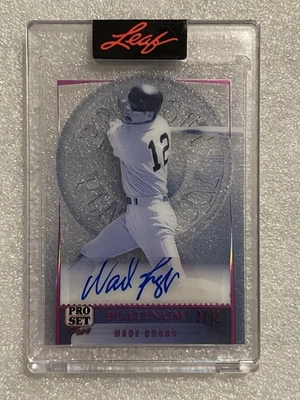 2023 Leaf Pro Set Pure Platinum Autograph P-WB1 Wade Boggs #d 2/12 - Image 1 of 2