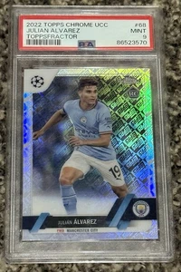 2022 Tops Chrome Julian Alvarez Toppsfractor /52 RC PSA 9 - Picture 1 of 2