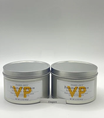 2 Packs Trader Joe's Vanilla Pumpkin 20 Hour Burn Time Soy Wax Scented Candle - Image 1 of 2