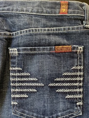 7 全人类女式蓝色牛仔裙 28 码美国 Colette 铅笔裙开衩 — 第 1/4 张图片