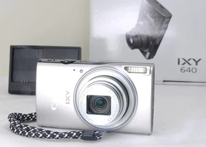 Canon IXY 640 Silver [in Box] PowerShot ELPH 350 HS 20.2MP With Case - Picture 1 of 11