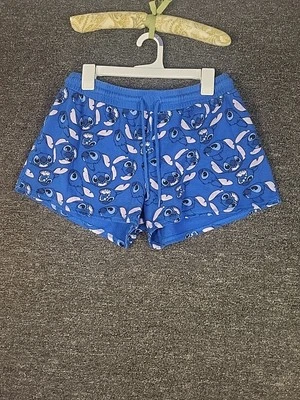 Pantalones Cortos Disney Para Mujer XL Azul Lilo y Puntada Estampado Gráfico Cordón  Foto 1 de 4
