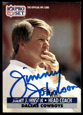 Jimmy Johnson 1991 Pro Set Cowboys JSA Signed Auto Autographed - Image 1 of 3