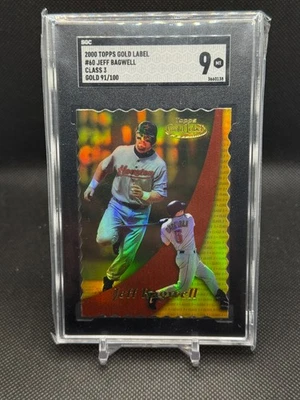 2000 Topps Gold Label Jeff Bagwell Class 3 Gold /100 #60 SGC 9 - Image 1 of 2