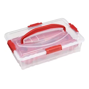 Dessert Carrier for Full Size 14 In. X 9 In. Cake Pans with Cupcake Tray (12-Cou - Picture 1 of 7
