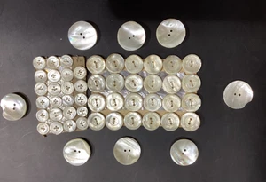 Vntg New Lot Of 55 Mother pearls  2 & 4 Holes 11 & 19 mm & Coat Buttons India - Picture 1 of 10