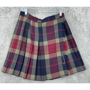 Vintage Talbots Rock 10 Wolle kariert Wickel gruselig Plissee Academia Knopf Fransen - Bild 1 von 7