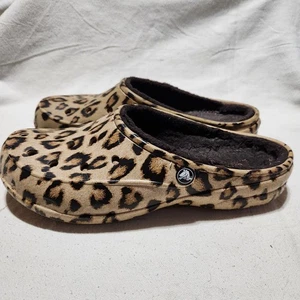 Crocks forrado con lana de leopardo para mujer talla 10 - Imagen 1 de 15