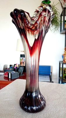 Schwere Glas Vase - MURANO- dekoratives Designerobjekt - Höhe 25 cm - 0,66 kg - Bild 1 von 4