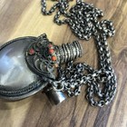 Vintage Silver Eyeliner Kohl Perfume Snuff Bottle Container Necklace