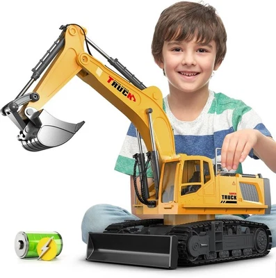 21" Large Remote Control Excavator Toy with Metal Bucket & Dozer Blade, 15-Ch... - Image 1 of 4