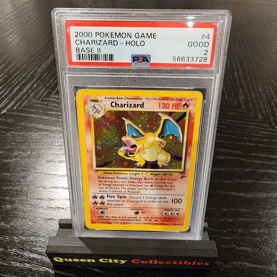 CHARIZARD - HOLO - PSA 2 - 2000 POKEMON BASE SET II - #4 - Image 1 of 2