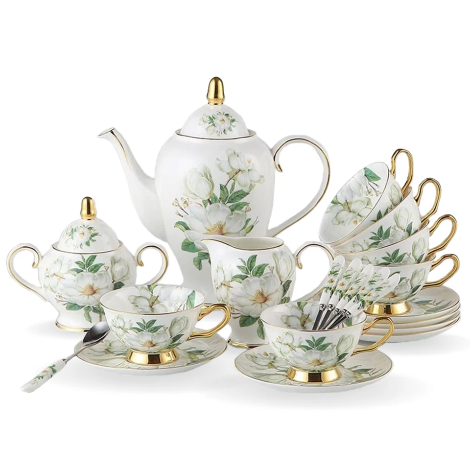 Juego de caja de regalo de boda de té de lujo 6 piezas juego completo nuevo camelia Foto 1 de 4