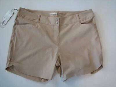 Adidas Women's Stretch Tan Walking Active Fitness Performance Golf Shorts 14 - Image 1 of 4