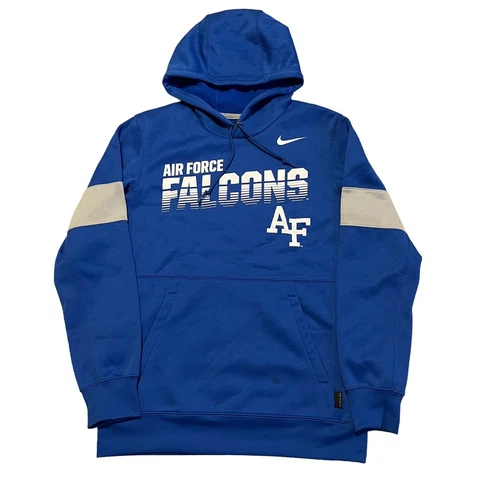 Air Force Falcons Hoodie Mens Small Blue White Nike Drifit Football Adult Cover